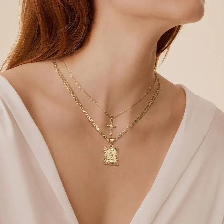 Set di Collane con Iniziali Incrociate | Oro