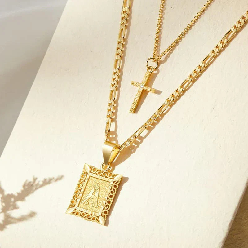 Set di Collane con Iniziali Incrociate | Oro
