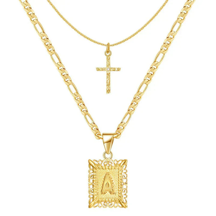 Set di Collane con Iniziali Incrociate | Oro