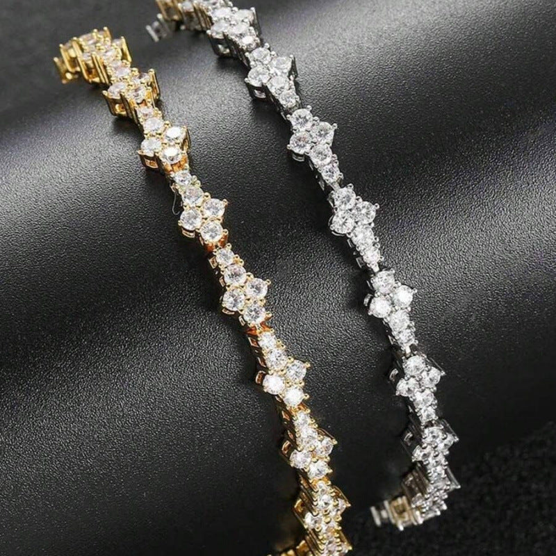 Bracciale Tennis Classico a Cluster | Oro