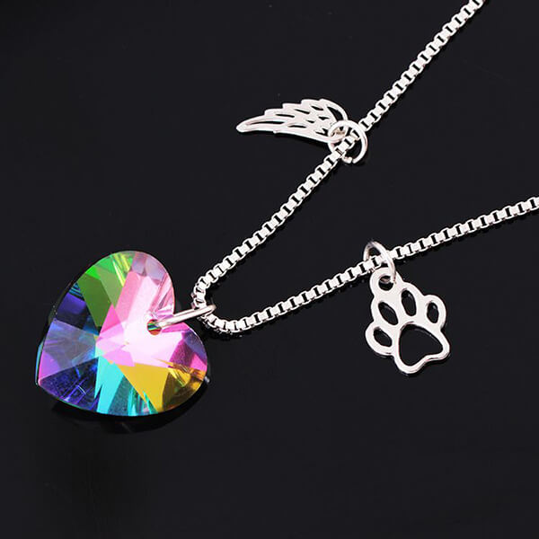 Collana Memoriale Arcobaleno con Ciondolo a Cuore