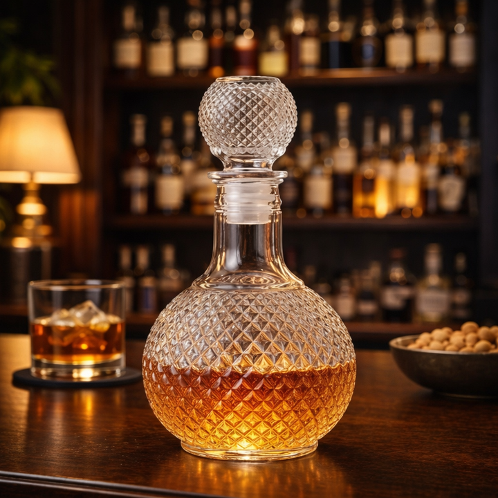 Bottiglia di Whisky – Edizione in Cristallo Tagliato con Tappo