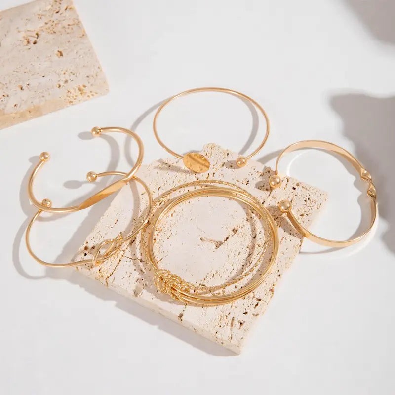 Set di Braccialetti Eleganza Annodata | Oro