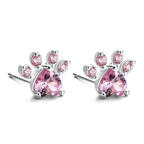 Set di Gioielli con Zampa color oro Rosa – 4 Pezzi con Cuore in Zirconia (Anello, Collana, Orecchini, Bracciale)