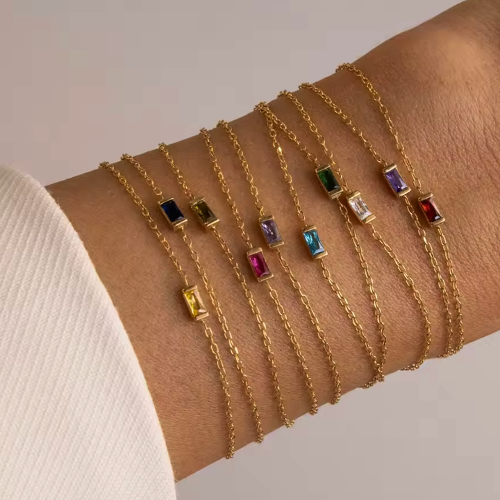 Bracciale con Pietra del Mese di Nascita Heartline