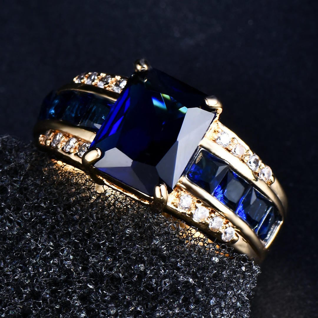 Anello Petalo di Velluto Pietra Blu