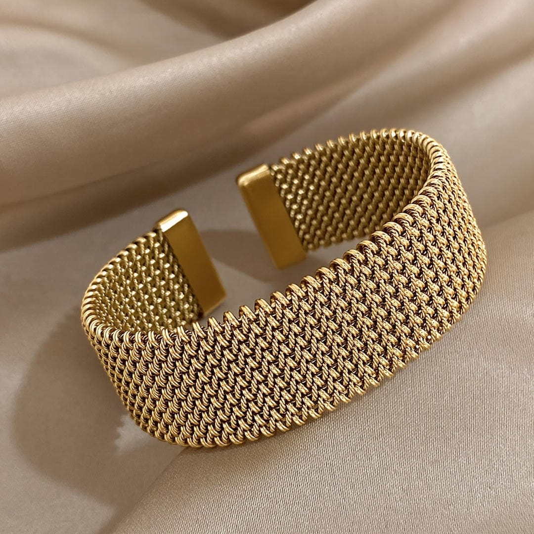 Bracciale Intrecciato Regolabile Placcato Oro