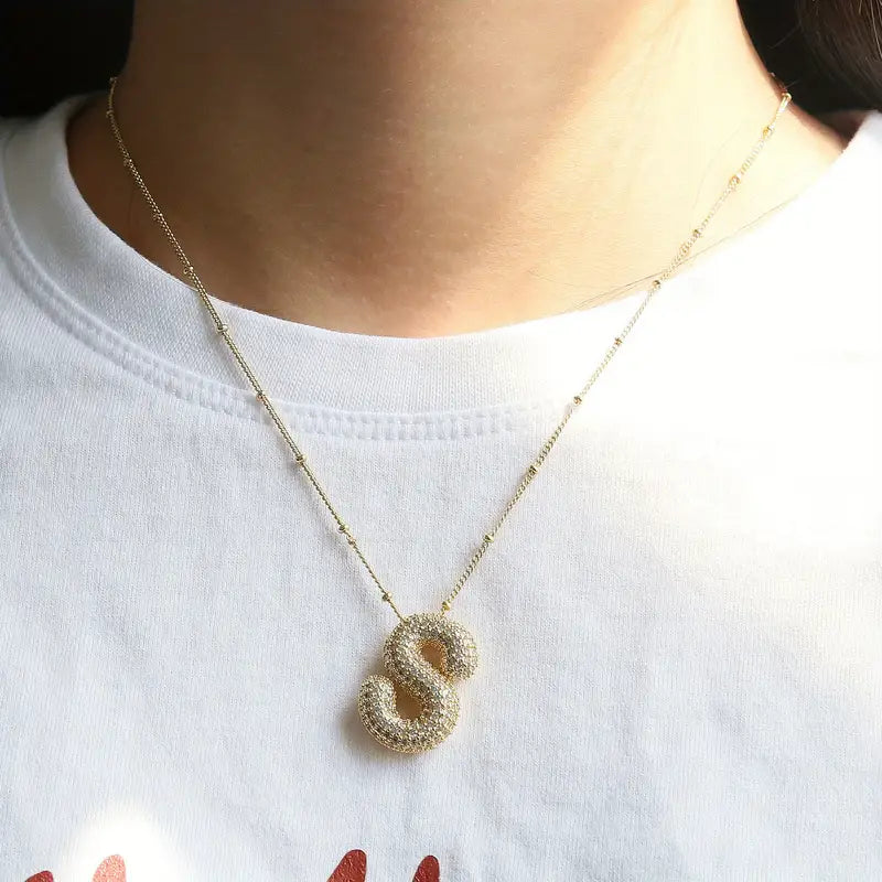 Collana con iniziale in lettere a bolle | Oro