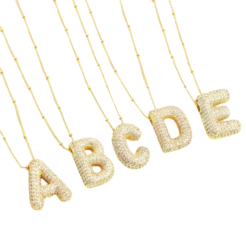 Collana con iniziale in lettere a bolle | Oro