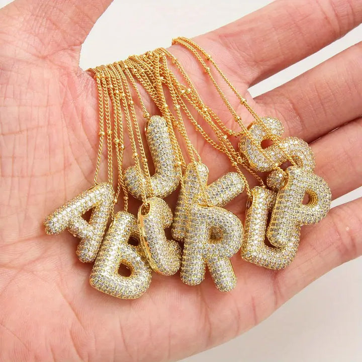 Collana con iniziale in lettere a bolle | Oro