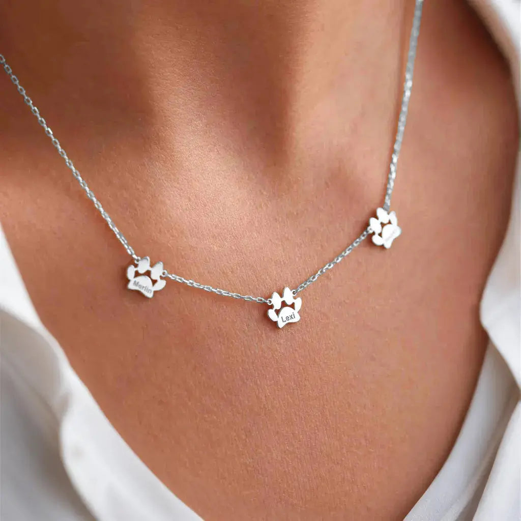 Collana Personalizzata con Nome di Zampa – Zampe Separate