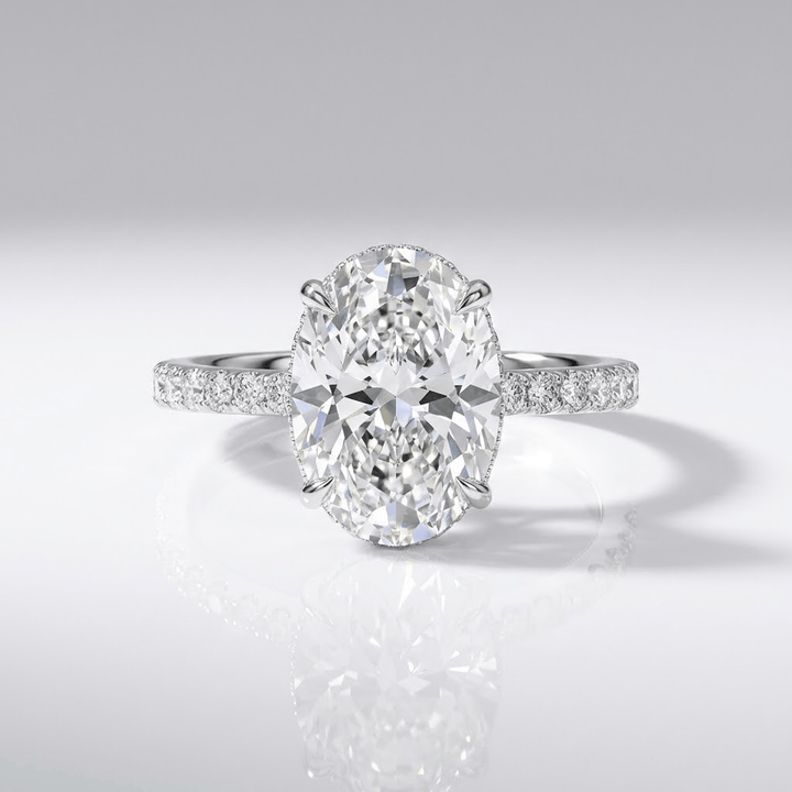 ANELLO ELEGANTE color argento CON Zirconia OVALE