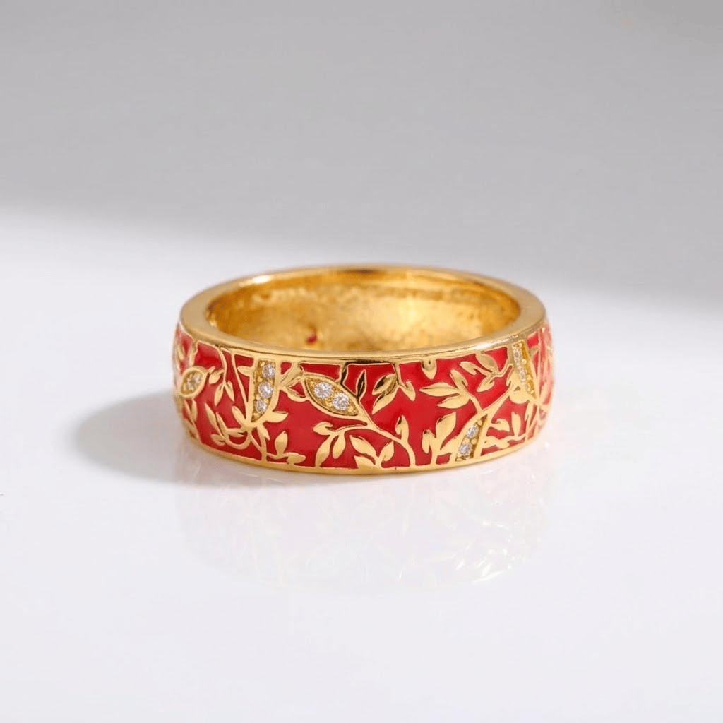 ANELLO color oro VINTAGE A FOGLIA