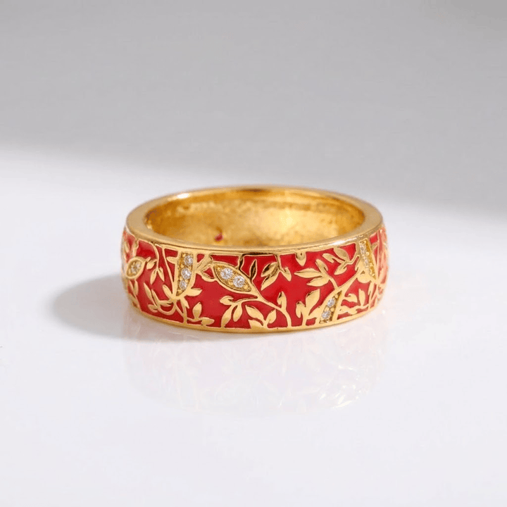 ANELLO color oro VINTAGE A FOGLIA
