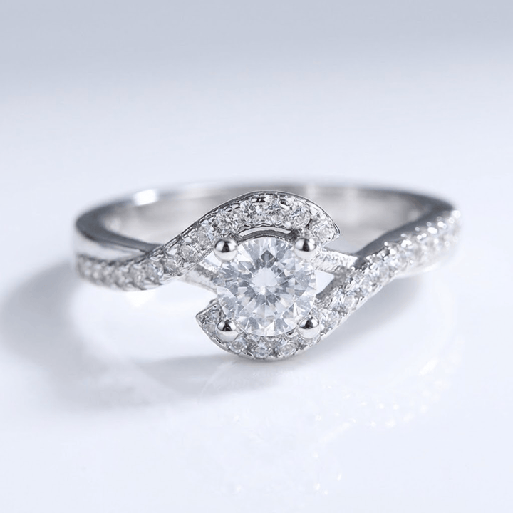 ANELLO TWIST color oro BIANCO CON Zirconia OVALE