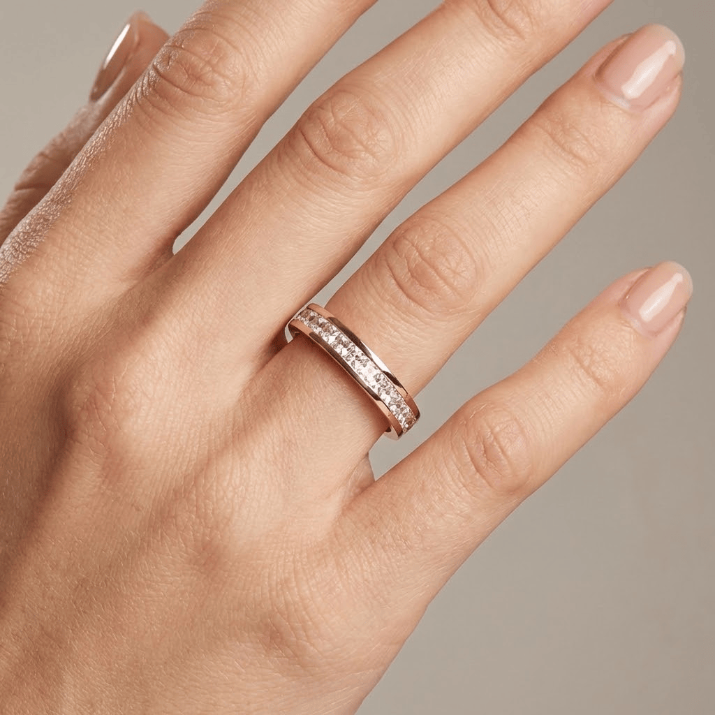 ANELLO IN ZIRCONIA ROSA ORO