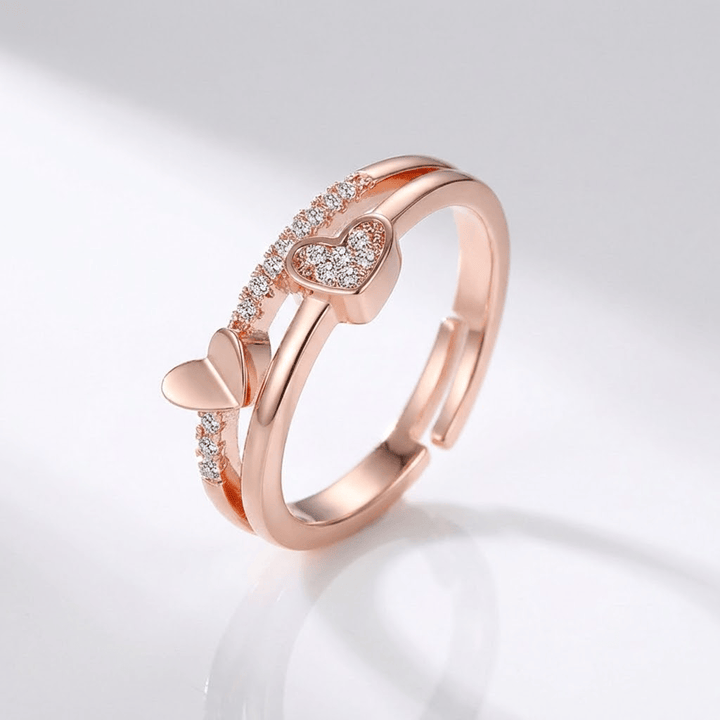 CUORE IN ZIRCONIA ORO ROSA - (REGOLABILE)