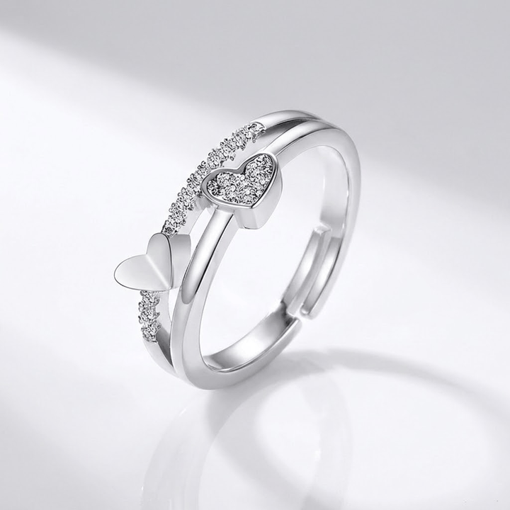CUORE IN ZIRCONIA ORO ROSA - (REGOLABILE)