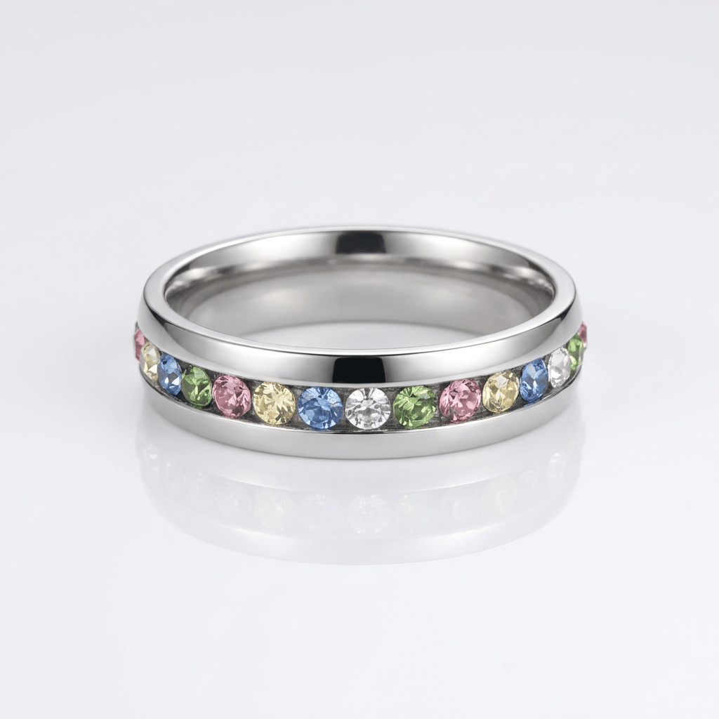 ANELLO ETERNITY IN CRISTALLO COLORATO