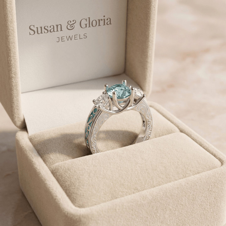 ANELLO OVALE HALO IN GEMMA ARGENTO