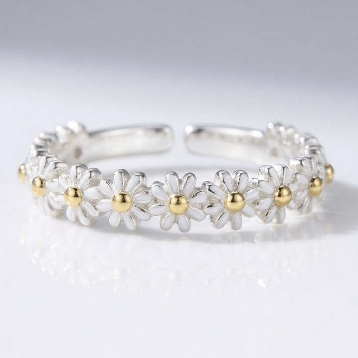 ANELLO A FASCIA DAISY CLUSTER - (REGOLABILE)