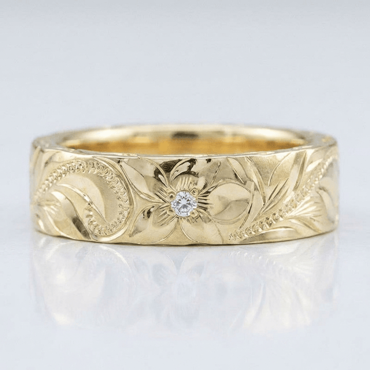 ANELLO VINTAGE IN FOGLIA D'ORO
