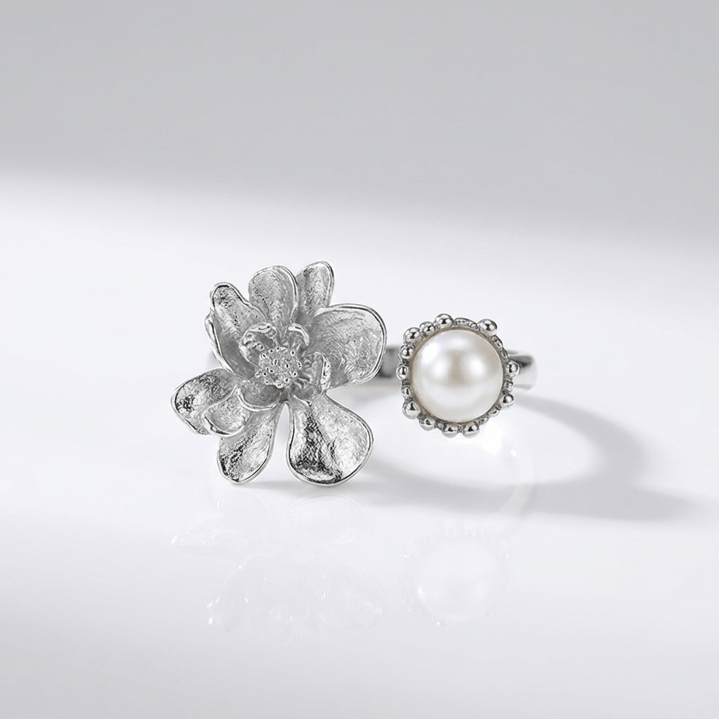 ANELLO CON PERLE D'ARGENTO