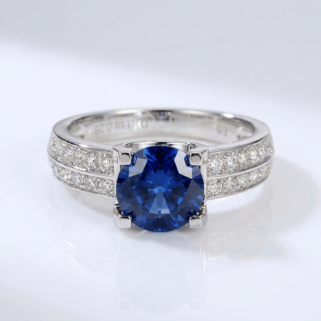 ANELLO SOLITARIO CON Zirconia PAVE TONDO color argento - (REGOLABILE)