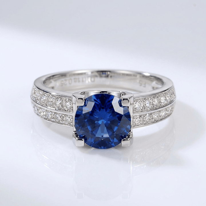 ANELLO SOLITARIO CON Zirconia PAVE TONDO color argento - (REGOLABILE)