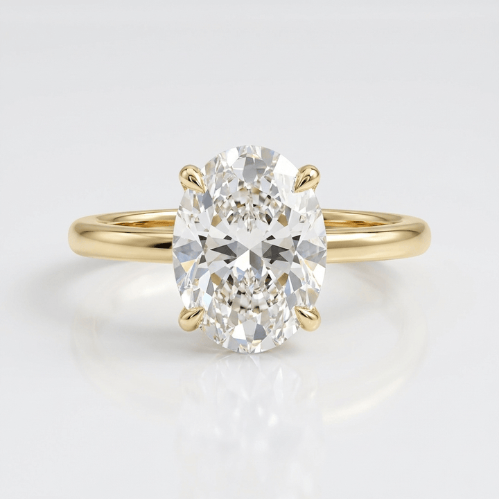 ANELLO SOLITARIO CON Zirconia OVALE D'ORO