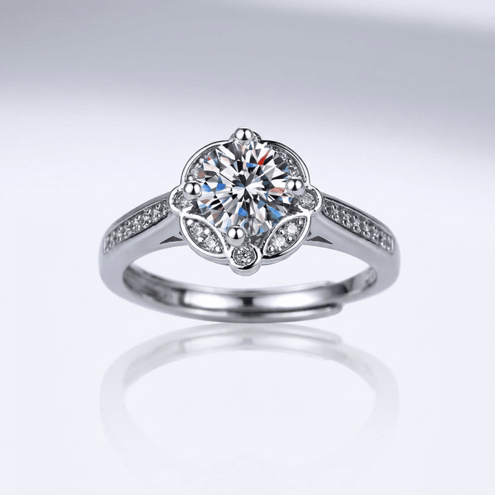 ANELLO BLOOM IN Zirconia ARGENTO - (REGOLABILE)