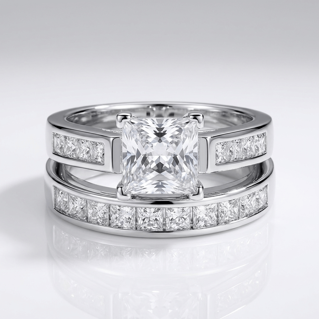ANELLO HALO IN ZIRCONIA ARGENTO