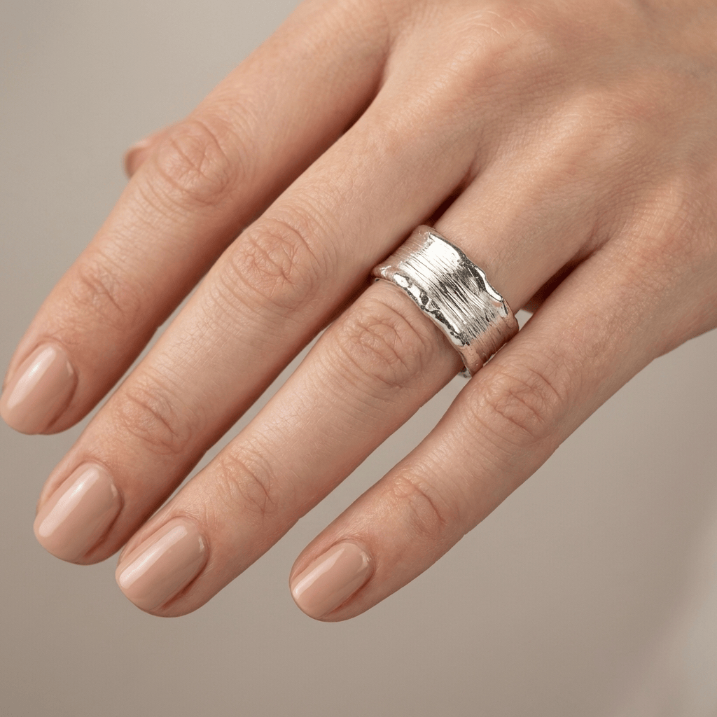 ANELLO DUE TONI color oro E ARGENTO FATTO A MANO - (REGOLABILE)