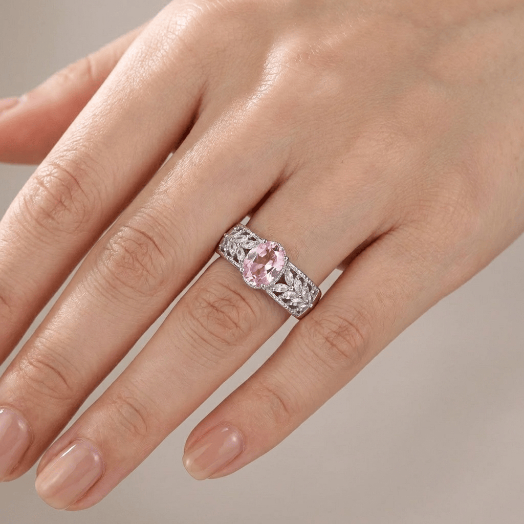 ANELLO A BANDI PINK CRYSTAL - (REGOLABILE)