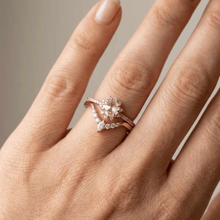 ANELLO HALO IN ZIRCONIA ORO ROSA