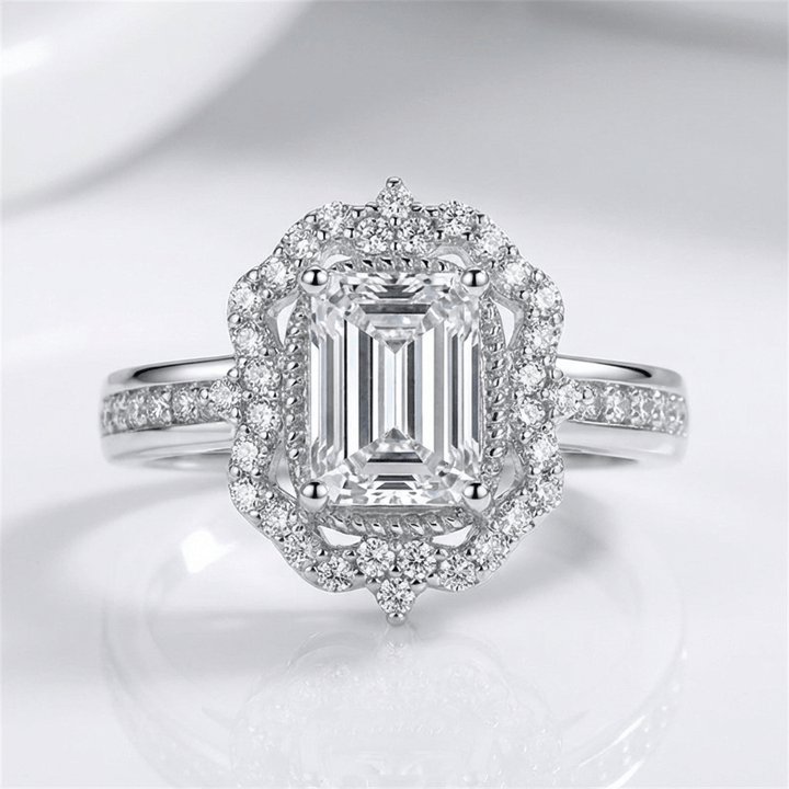 ANELLO HALO A Zirconia RETTANGOLARE