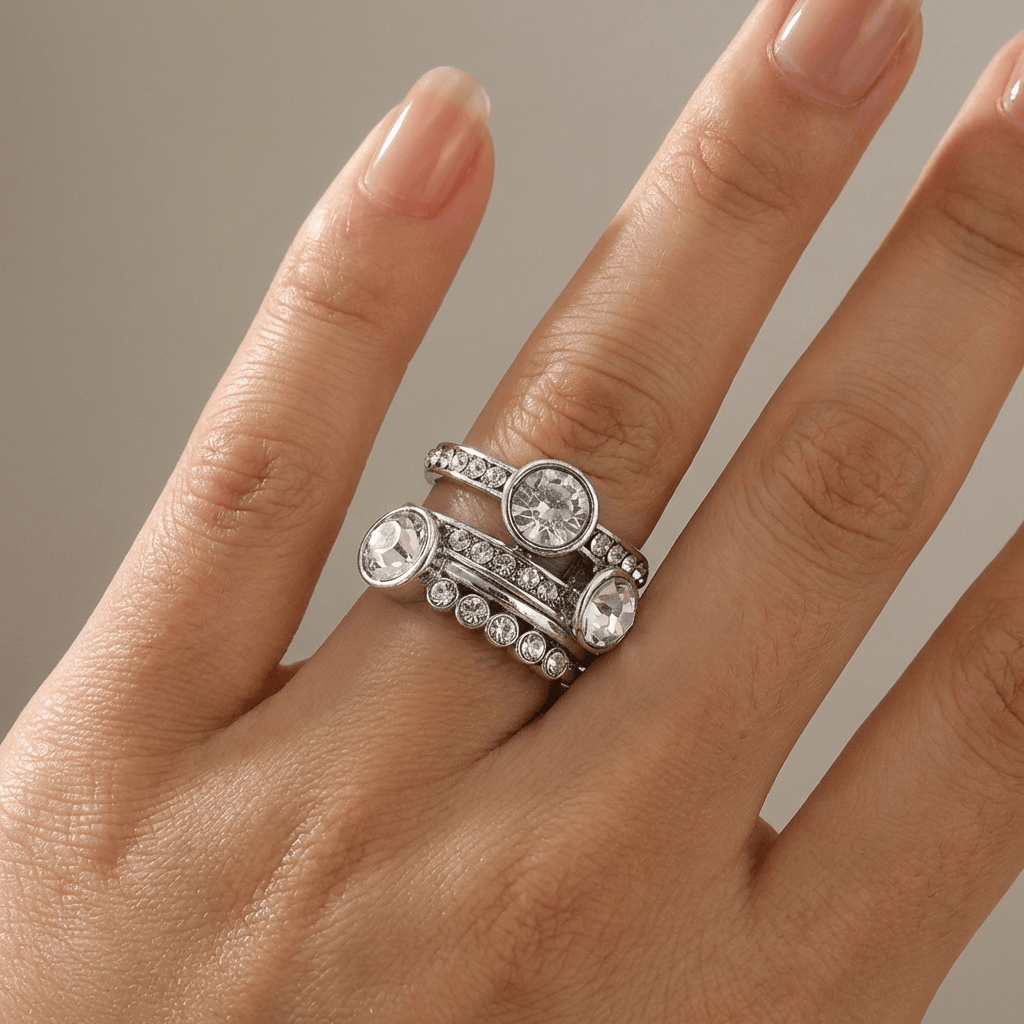 ANELLO ARGENTO DOPPIO SPARKLE