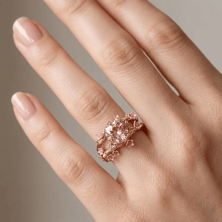 ANELLO CON FIORE DI ROSA ROSA