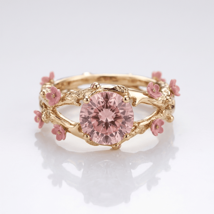 ANELLO CON FIORE DI ROSA ROSA