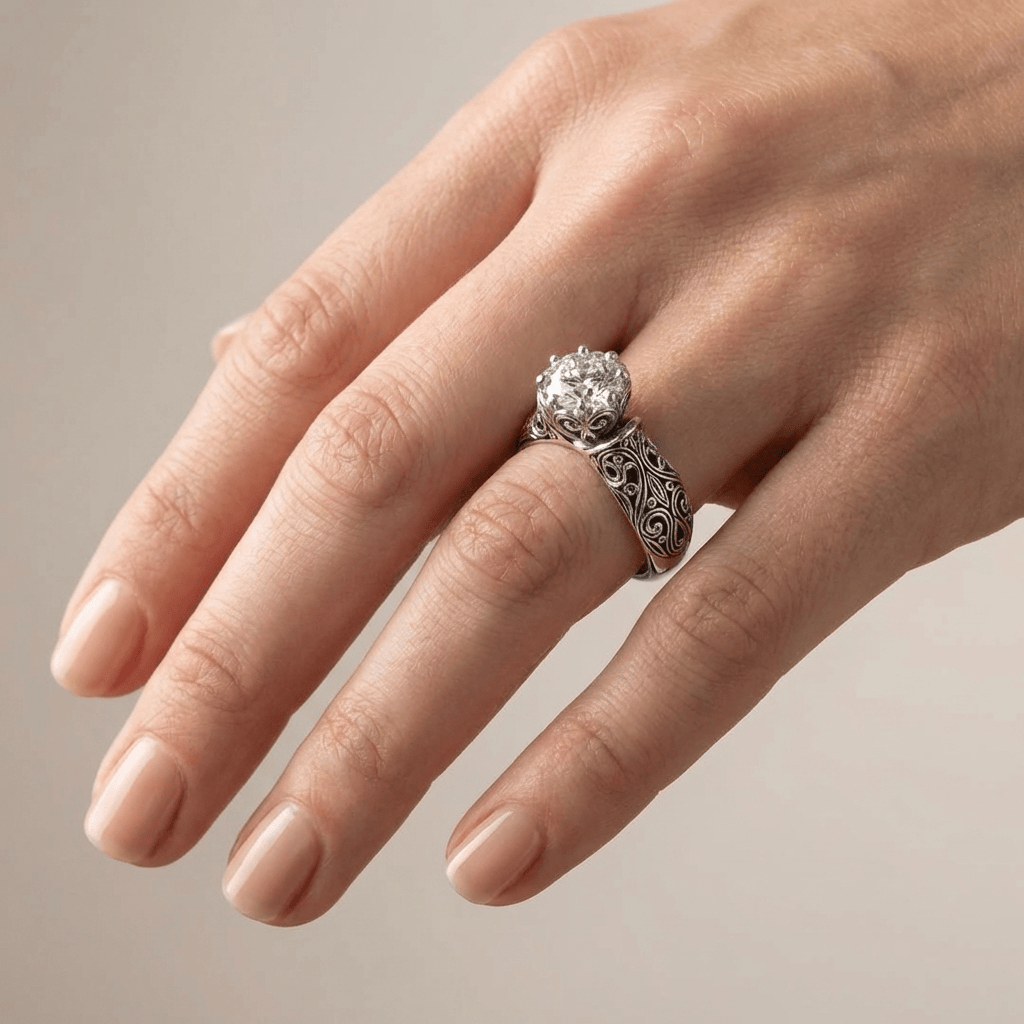 ANELLO EREDO DI ZIRCONIA ARGENTATA