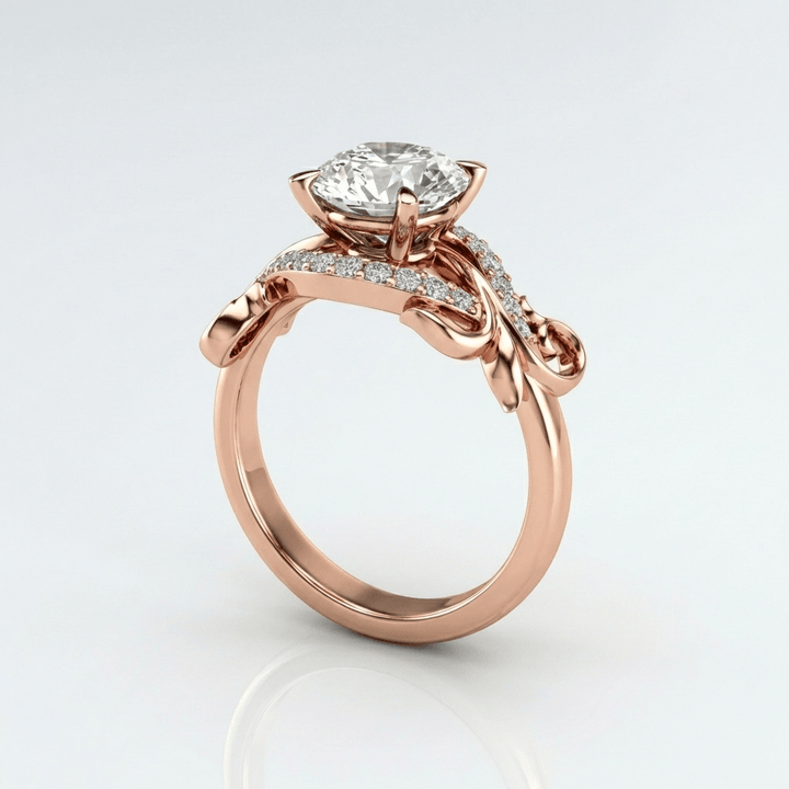 ANELLO A VITE IN ZIRCONIA ROSA ORO