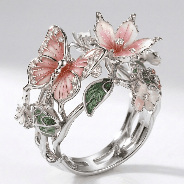 ANELLO SOGNATORE FARFALLA ARGENTO - (REGOLABILE)