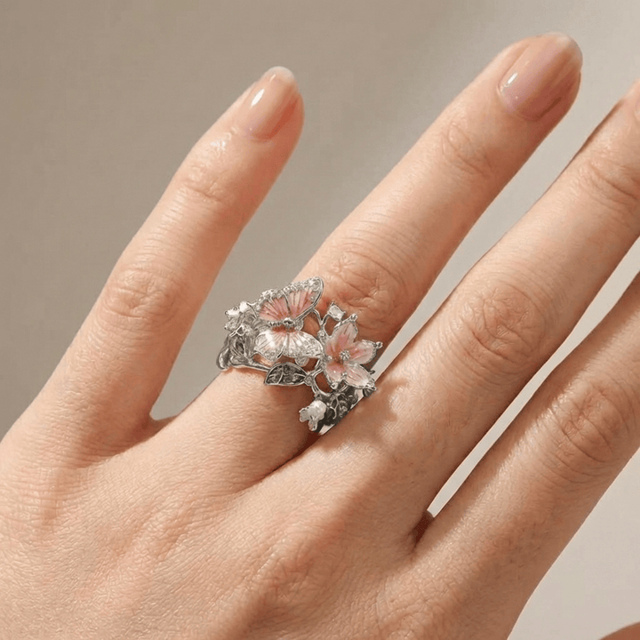 ANELLO SOGNATORE FARFALLA ARGENTO - (REGOLABILE)