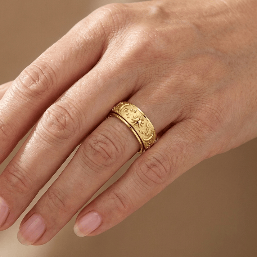 ANELLO CELESTE ROTATIVO color oro