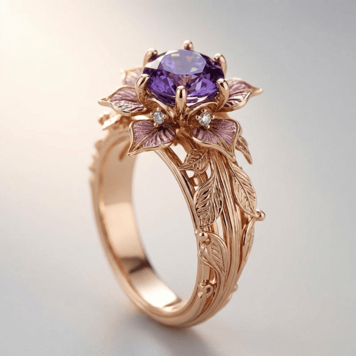 ANELLO FLORA ORO VIOLA