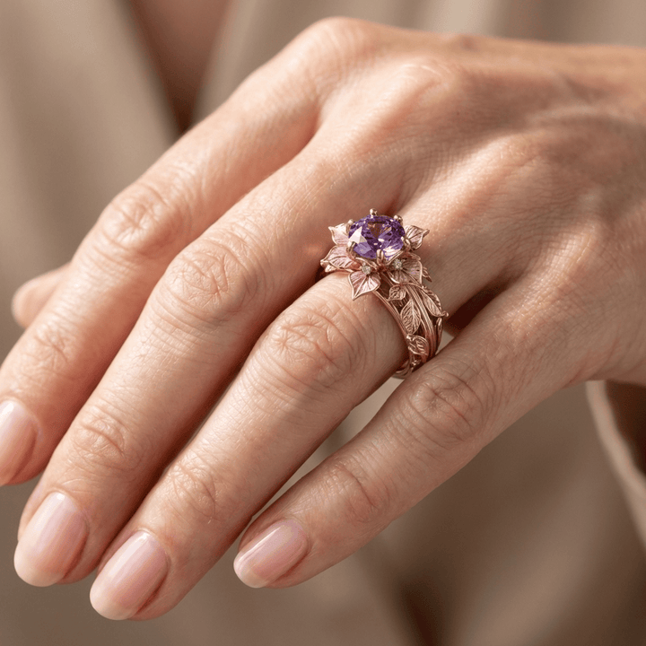 ANELLO FLORA ORO VIOLA
