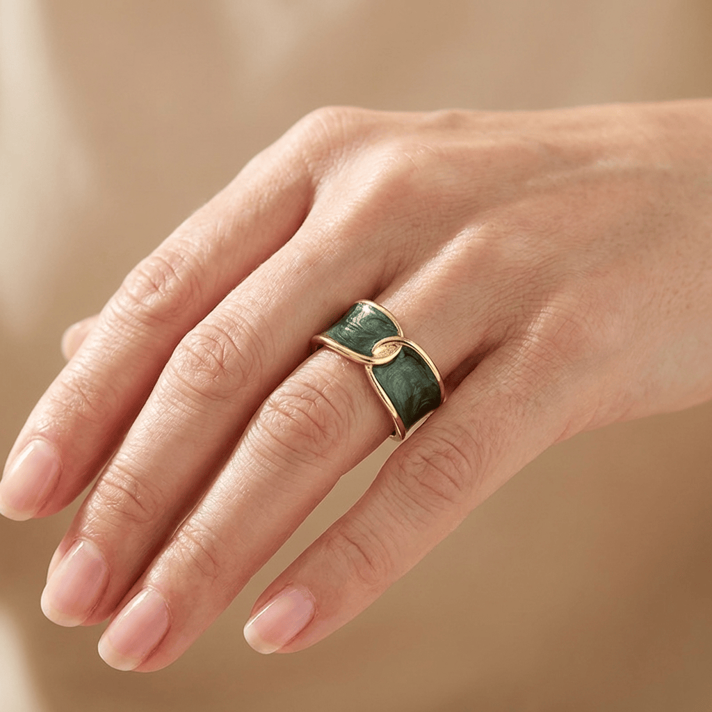 ANELLO DOPPIO IN GIADA - (REGOLABILE)
