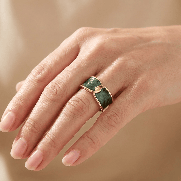 ANELLO DOPPIO IN GIADA - (REGOLABILE)