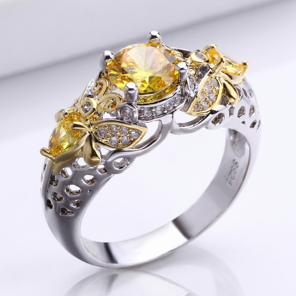 ANELLO CORONA FIORE D'ORO
