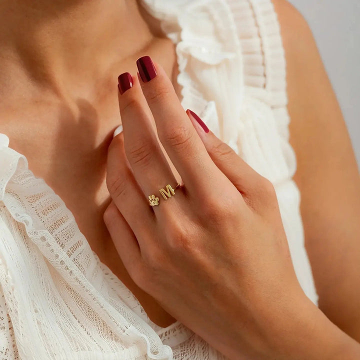 Anello Personalizzato con Iniziale dell'Animale